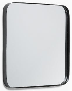 Lustro rama metalowa czarne 40x40 cm – obraz-1