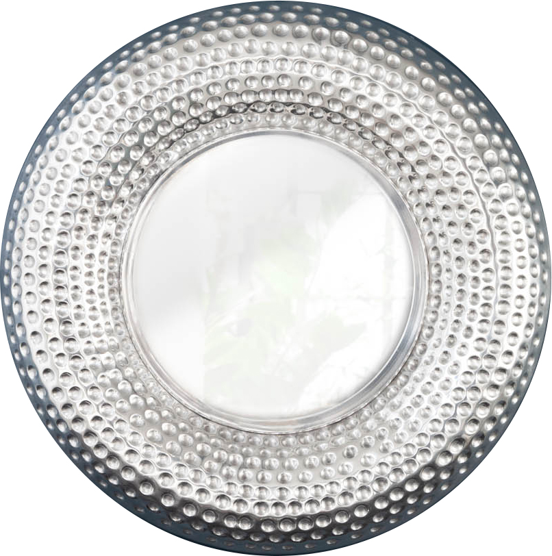 Eleganckie lustro okrągłe aluminiowe w srebrnym kolorze Ø60 cm do nowoczesnych wnętrz – grafika-1.