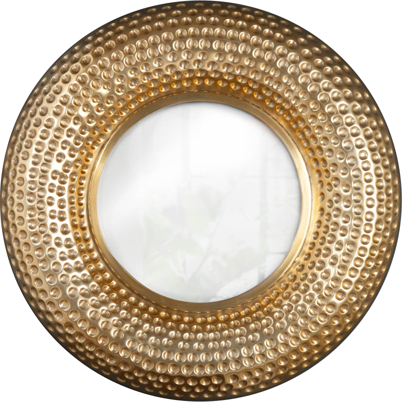 Lustro okrągłe aluminiowe złote Ø60 cm nowoczesny styl – grafika-1.