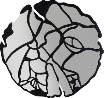 Lustro okrągłe czarne Ø100 cm – obraz-1