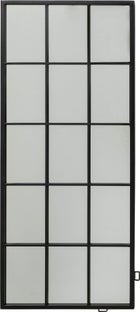 Lustro prostokątne czarne odwracalne rama stalowa 60x140 cm – obraz-1