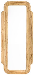 Lustro rattanowe boho 51x115 cm naturalne – obraz-1