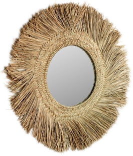 Lustro okrągłe naturalne Ø72 cm – obraz-1