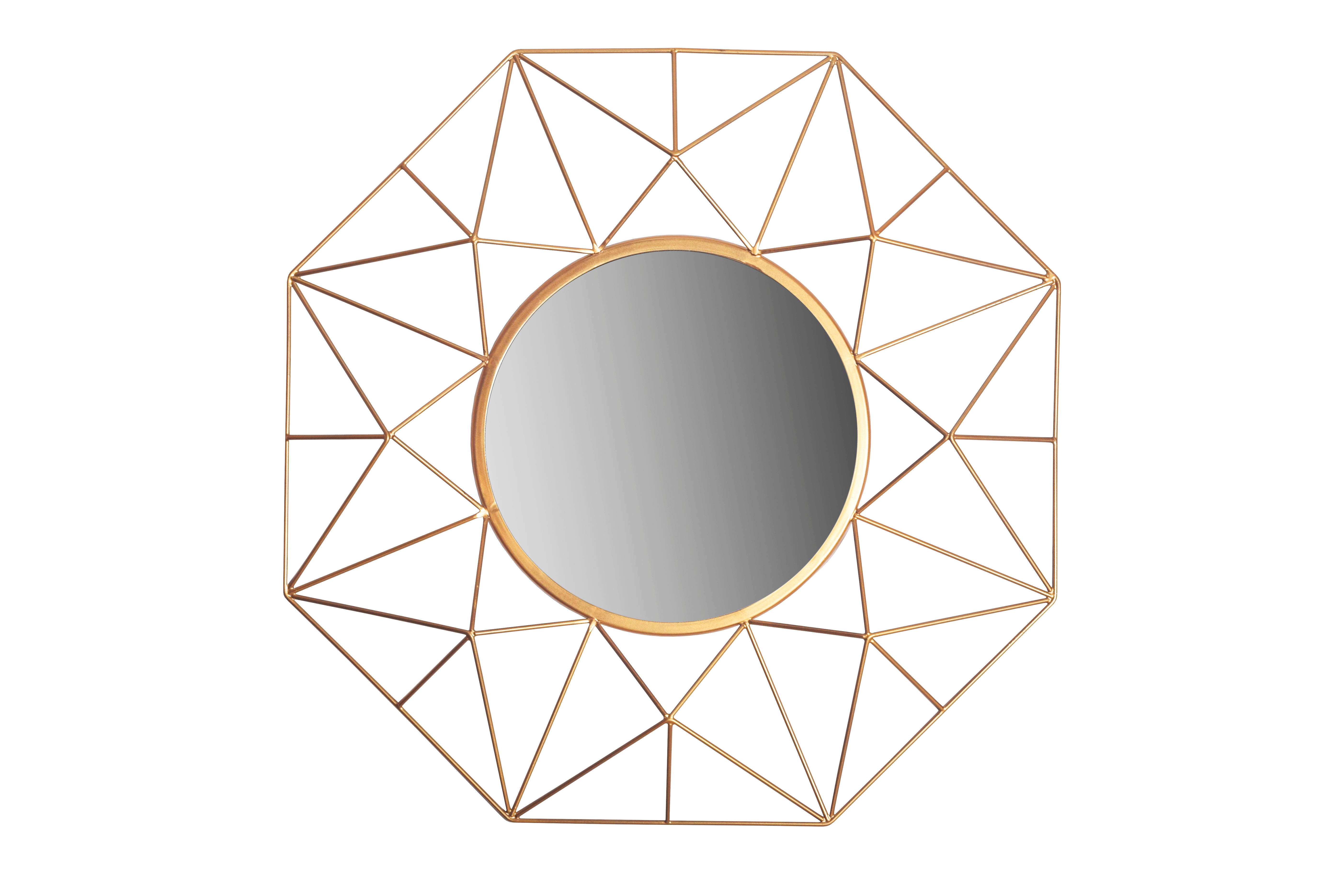 Lustro ścienne DIAMOND L 80cm żelazo złote – grafika-1.