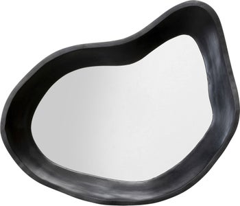 Lustro ścienne czarne loft asymetryczne 44x32 cm – obraz-1