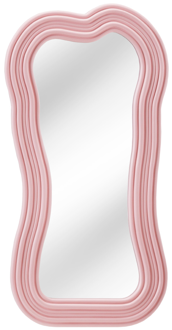 Nowoczesne lustro ścienne w różowej ramie dla eleganckiego wnętrza – grafika-1.