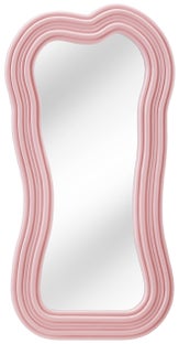 Nowoczesne lustro ścienne w różowej ramie dla eleganckiego wnętrza – grafika-1.