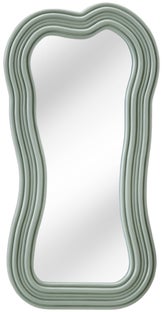Lustro ścienne w kolorze zielonym szałwiowym z elegancką ramą – grafika-1.