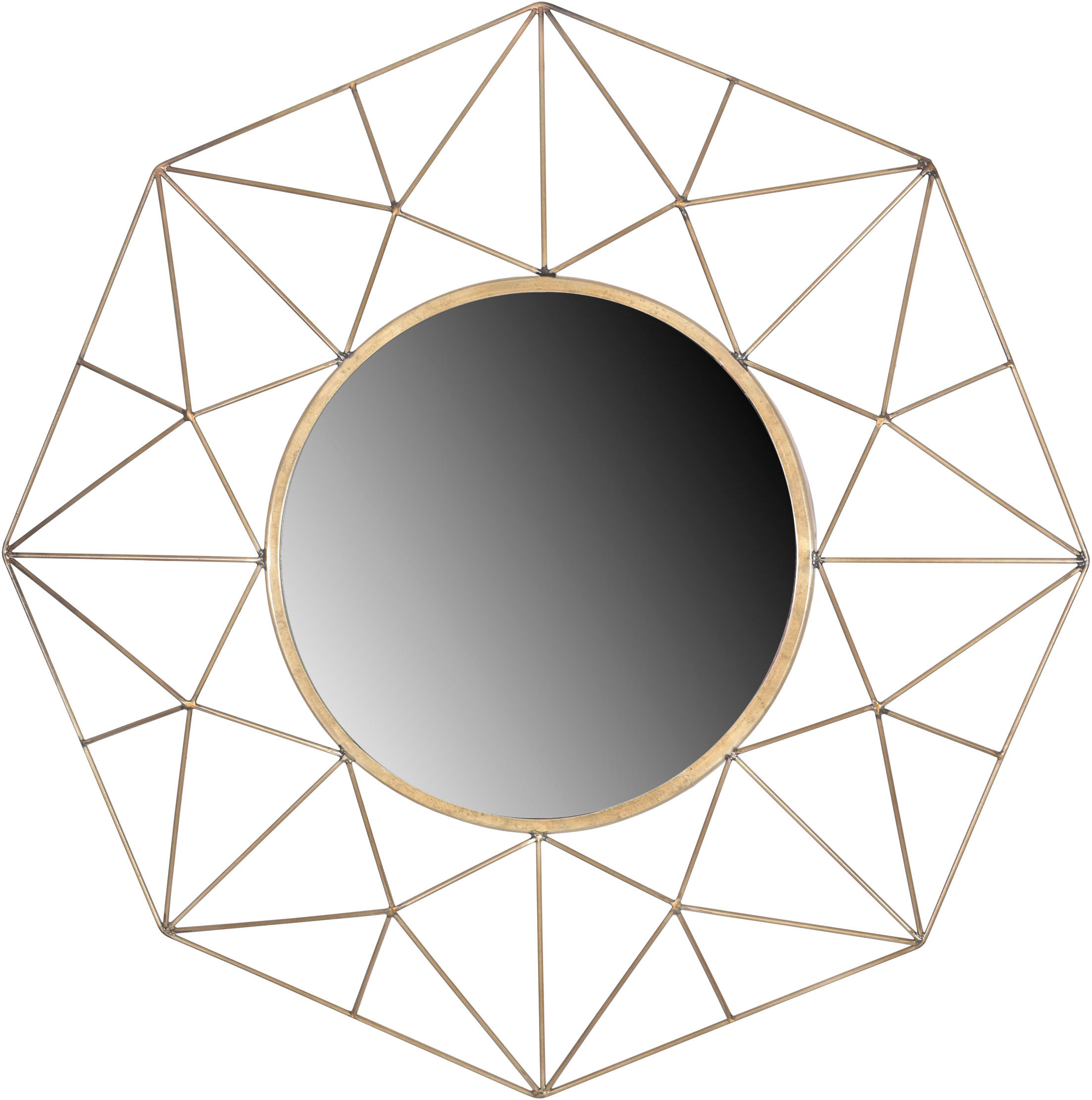 Duże lustro w kolorze mosiężnym ośmiokątne do nowoczesnych wnętrz – grafika-1.
