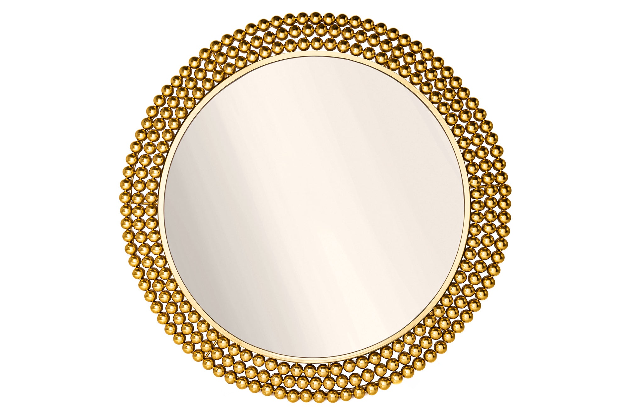 Lustro ścienne PEARLS 75cm żelazo złote – grafika-1.