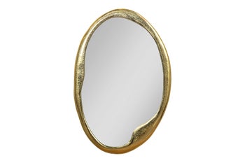 Lustro ścienne PORTRAIT 70 cm owalne złote, metal ręcznie robione – grafika-1.