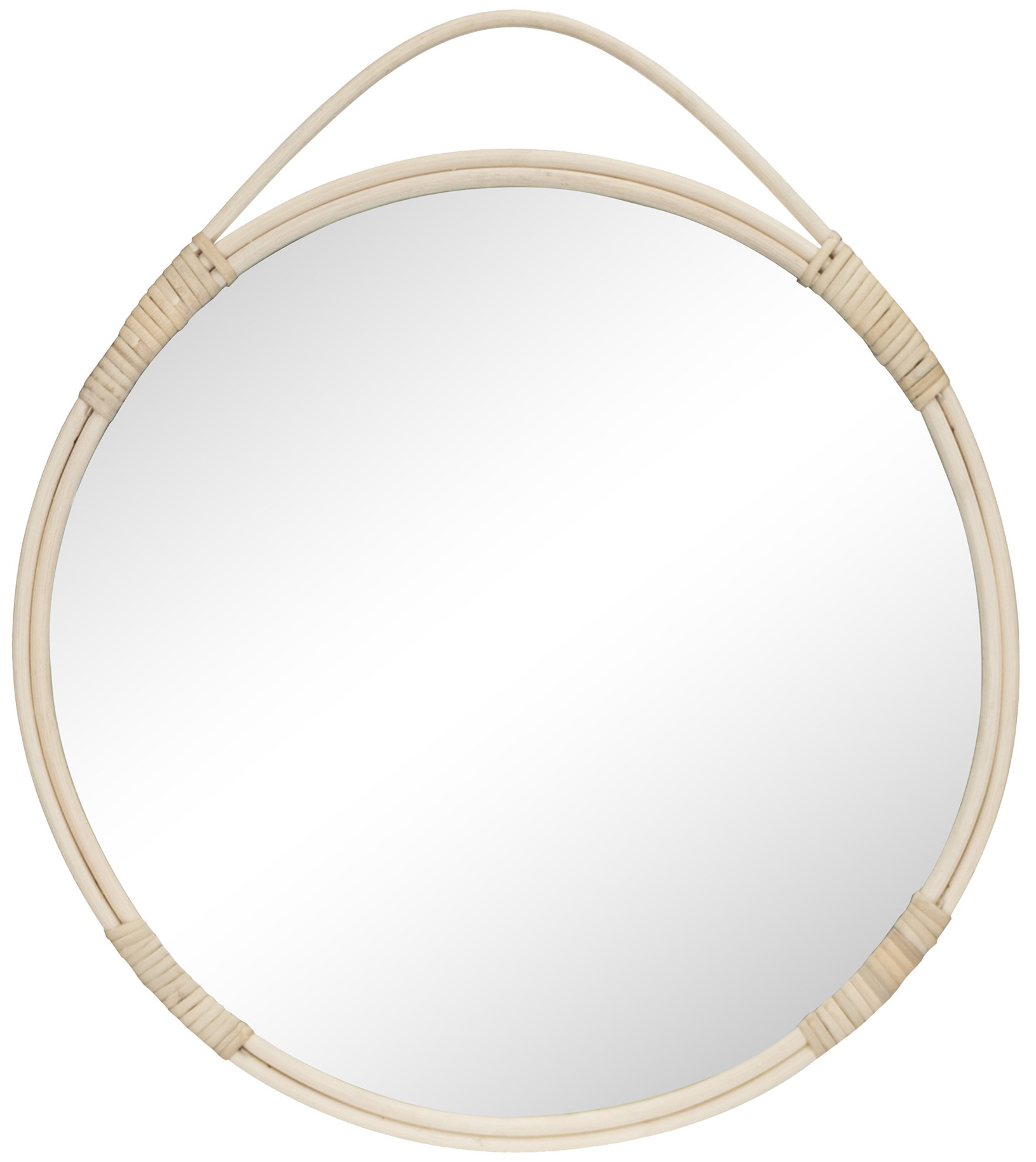 Lustro ścienne rama z rattanu naturalna Ø50 cm – grafika-1.
