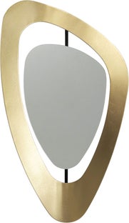 Lustro ścienne ze złotą ramą stalową 57x105 cm – obraz-1