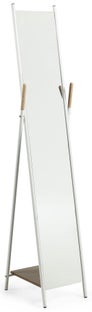 Lustro stojące białe 33x159 cm – obraz-1
