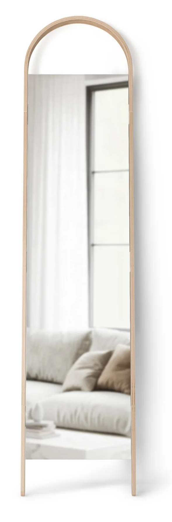 Lustro stojące z drewnianą ramą 45 x 196 cm – obraz-1