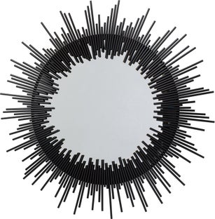 Lustro okrągłe czarne Ø104 cm – obraz-1