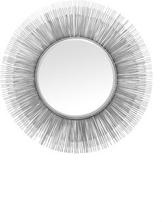 Lustro Sunburst Tre ∅87 cm srebrne – obraz-1