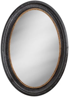 Lustro owalne wiszące rama czarno-złota 95x135 cm – obraz-1