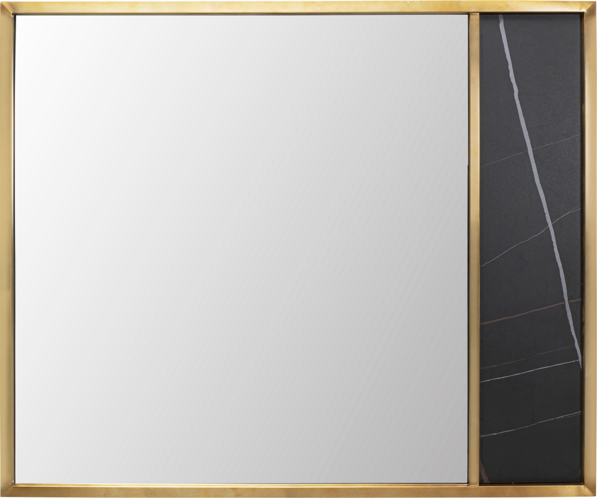 Lustro w złotej ramie ceramika i stal 120x100 cm – grafika-1.