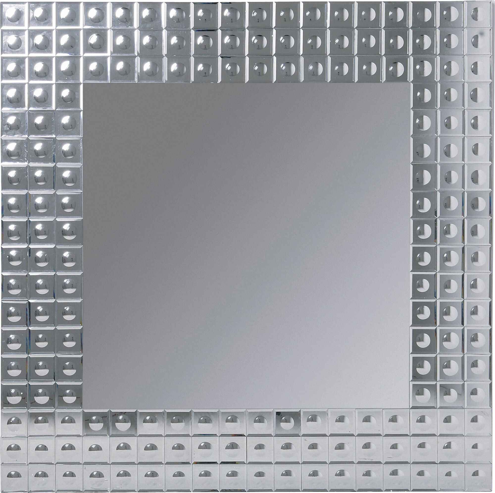 Lustro wiszące Bubble 110x110 cm srebrne – obraz-1