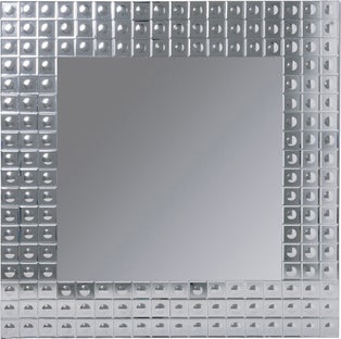 Lustro wiszące Bubble 110x110 cm srebrne – obraz-1