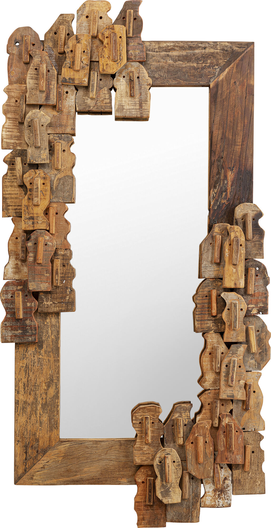 Lustro wiszące do salonu drewno z recyklingu 90x160 cm – grafika-1.