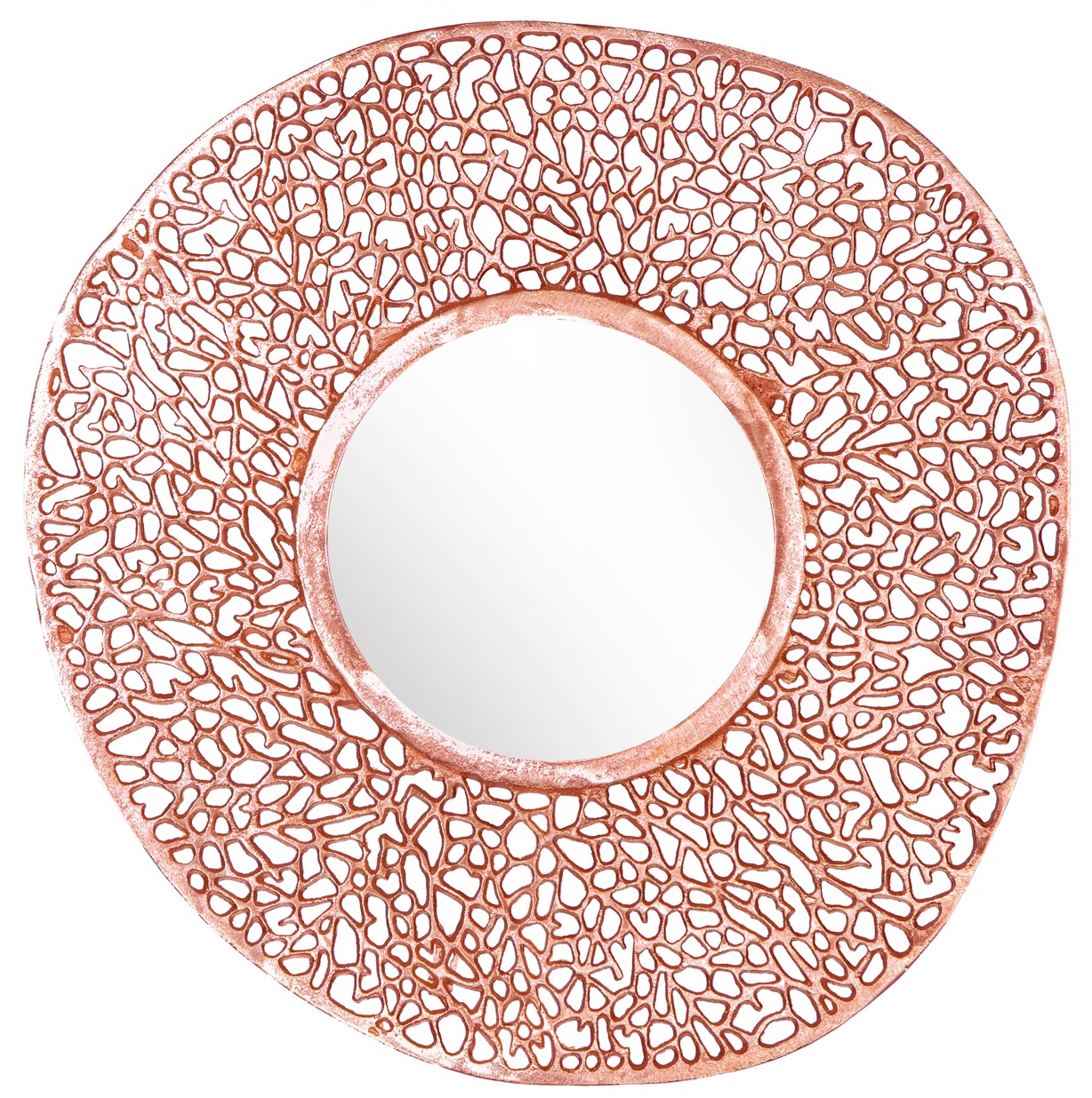 Lustro wiszące do salonu metalowo-aluminiowe w kolorze miedzianym o nowoczesnym stylu – grafika-1.