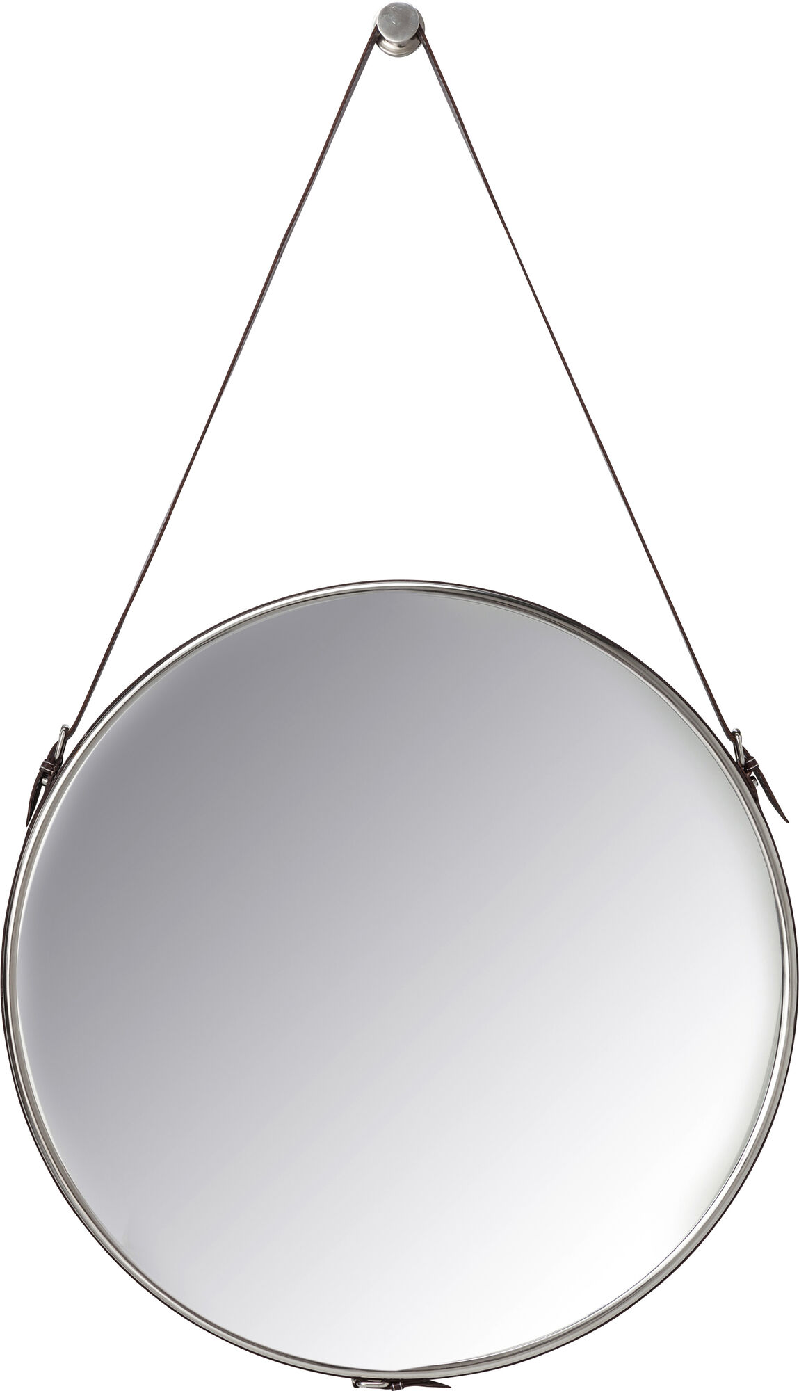 Lustro wiszące skórzane brązowe 61x97 cm – obraz-1