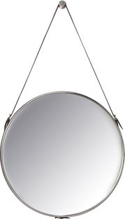 Lustro wiszące skórzane brązowe 61x97 cm – obraz-1