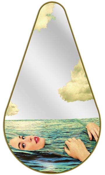 Lustro wiszące Kobieta w wodzie asymetryczne kolorowe 45x80,5 cm – obraz-1