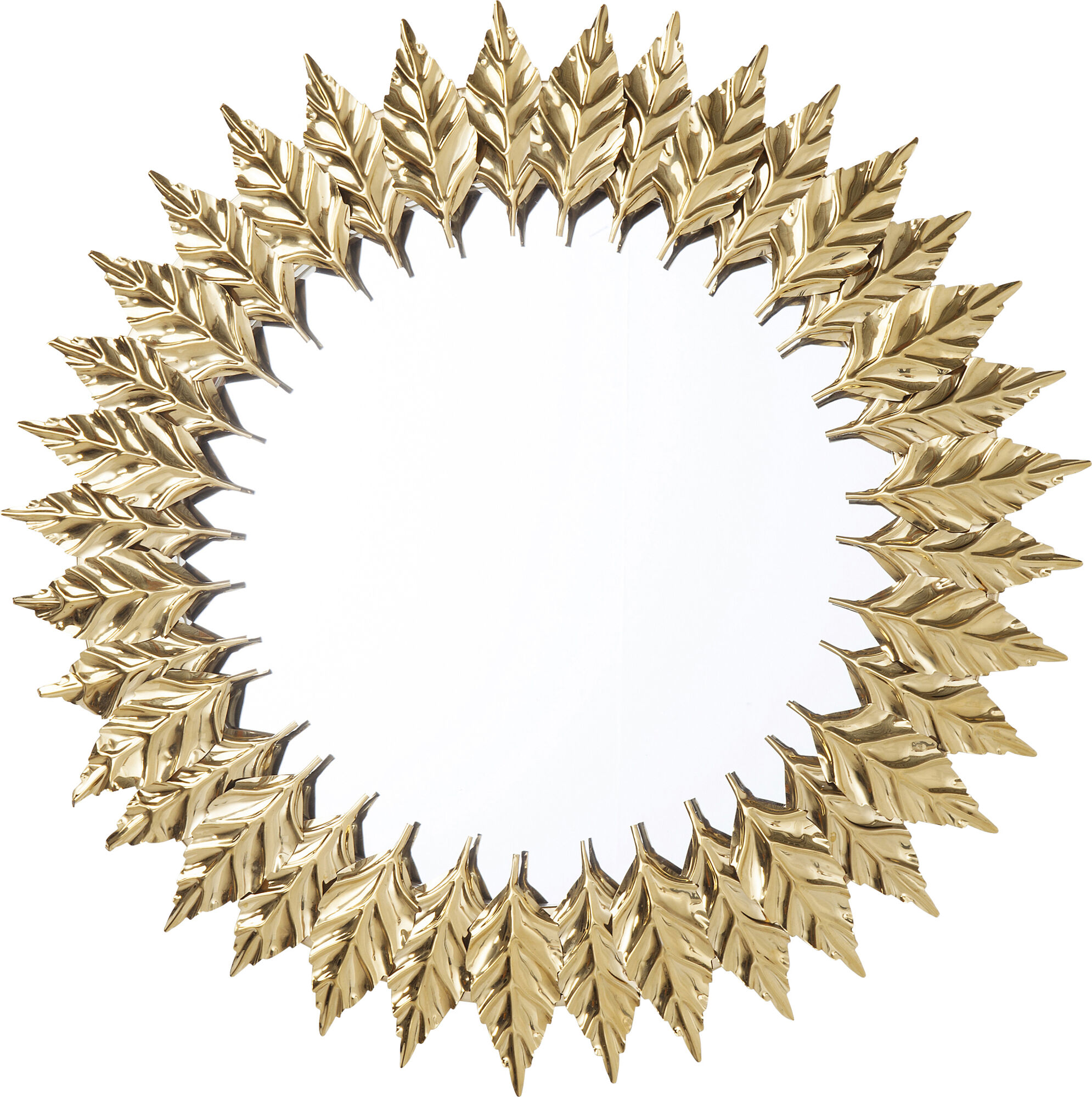 Oglinda Leaves Auriu Ø76cm – imagine-1.