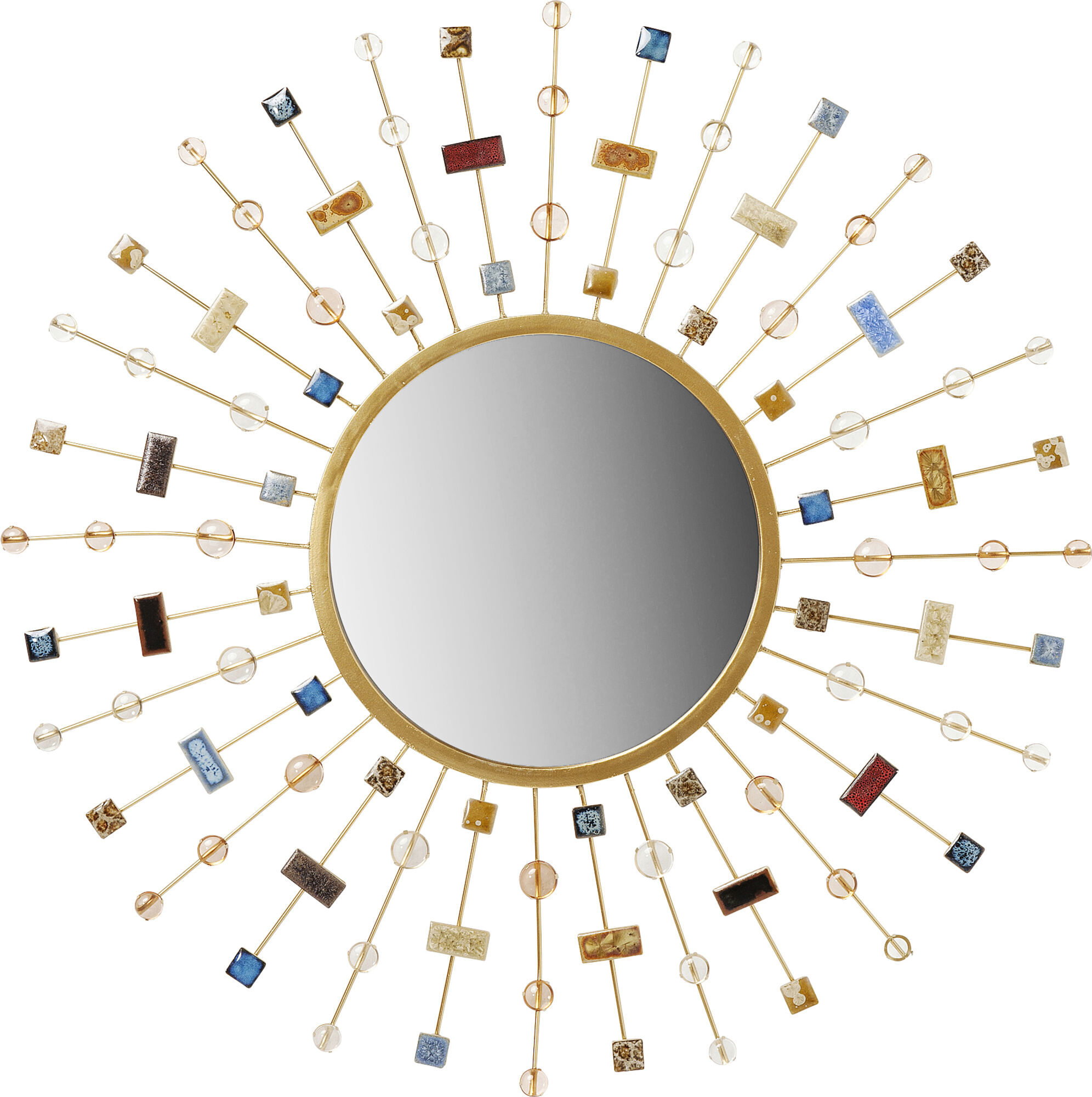 Lustro wiszące Murano ∅70 cm kolorowe – obraz-1