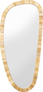 Lustro wiszące naturalne do salonu 43x93 cm – obraz-1