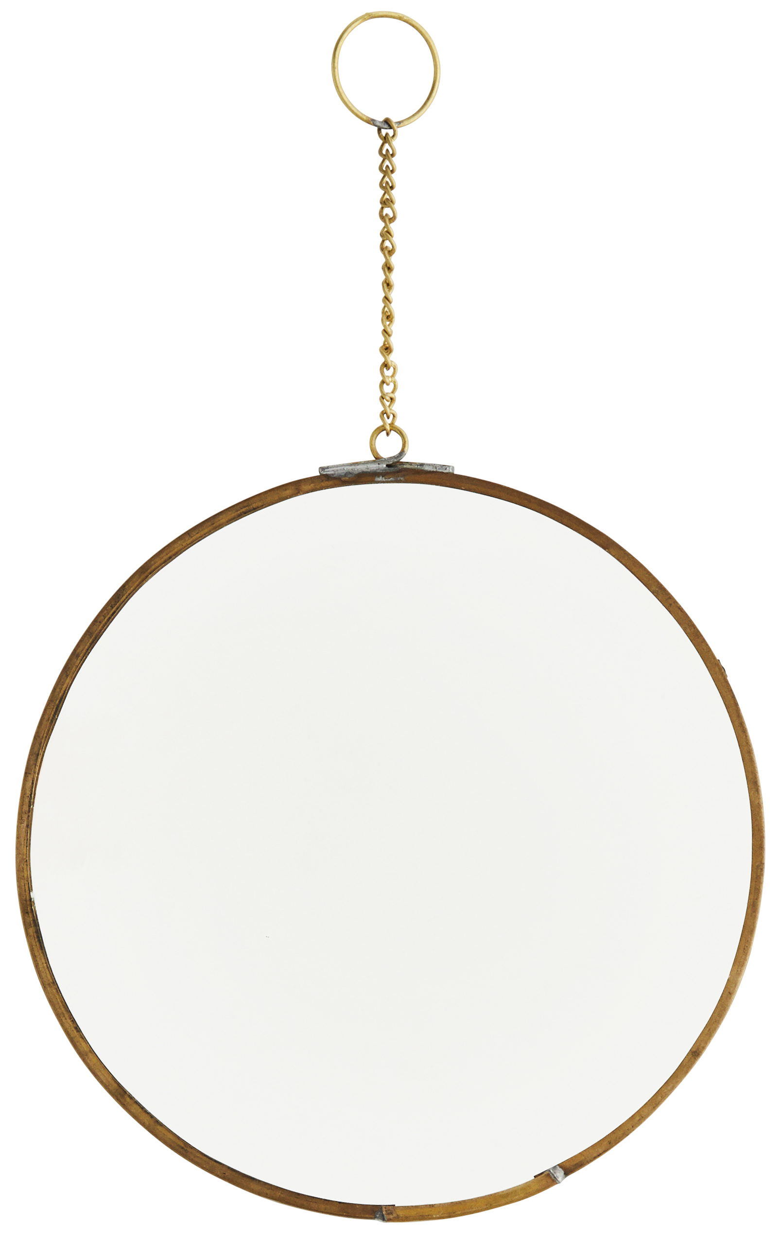 Lustro wiszące Nedried ∅16 cm mosiężne – obraz-1