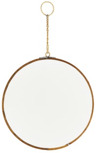 Lustro wiszące Nedried ∅16 cm mosiężne – obraz-1