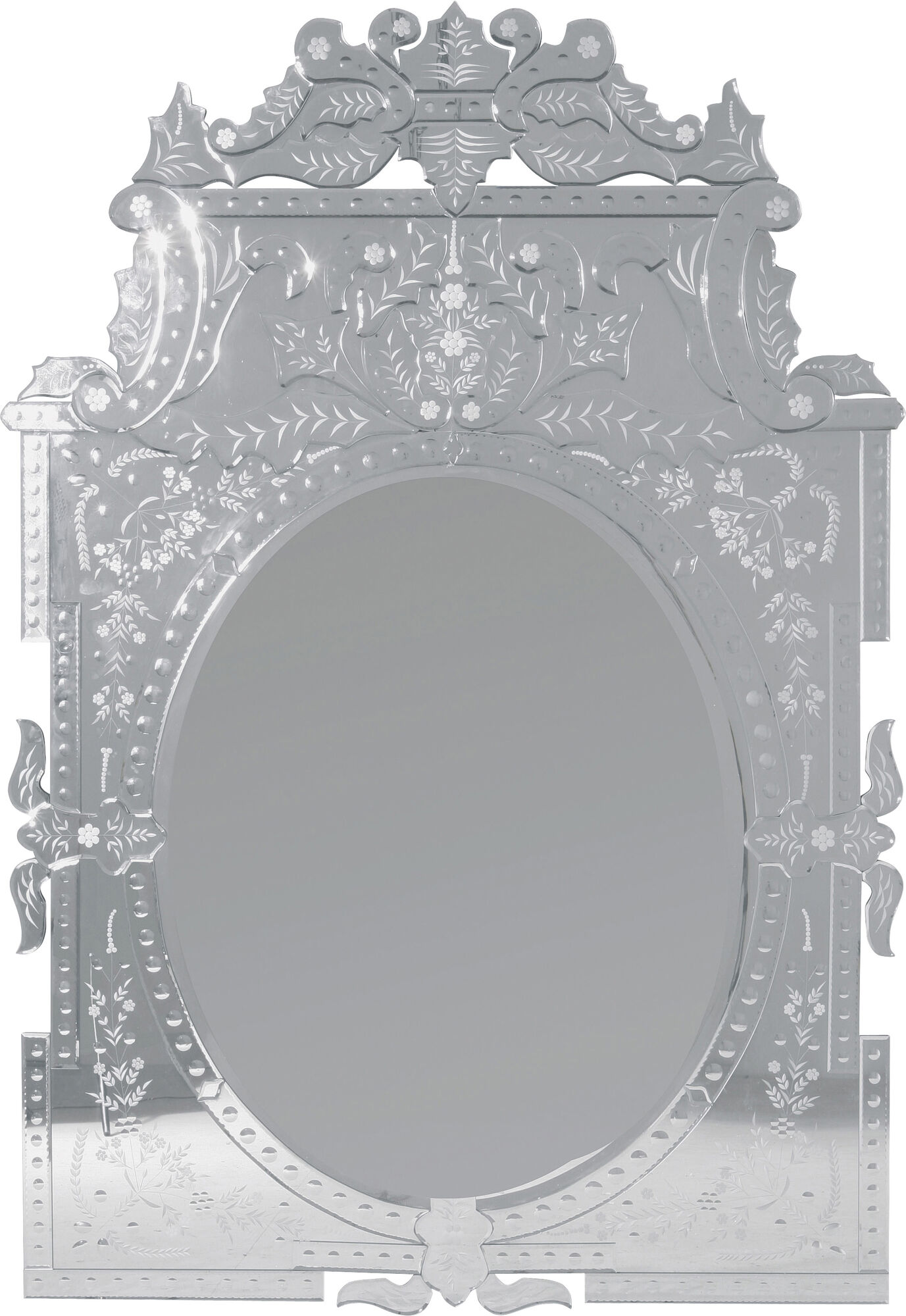 Lustro wiszące Romantico 183x122 cm srebrne – grafika-1.