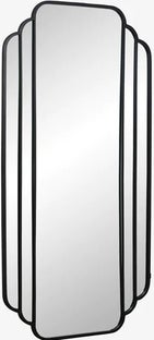 Lustro wiszące z czarną ramą 200x100 cm – obraz-1