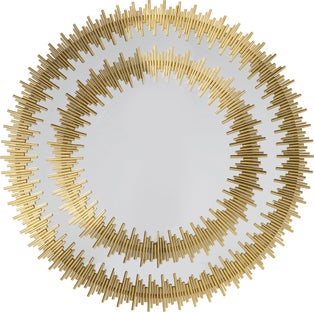 Lustro wiszące okrągłe złote Ø132 cm  – obraz-1
