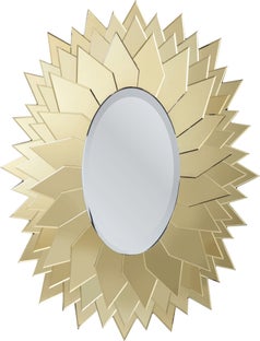 Lustro wiszące Sunflower 130x100 cm złote – obraz-1