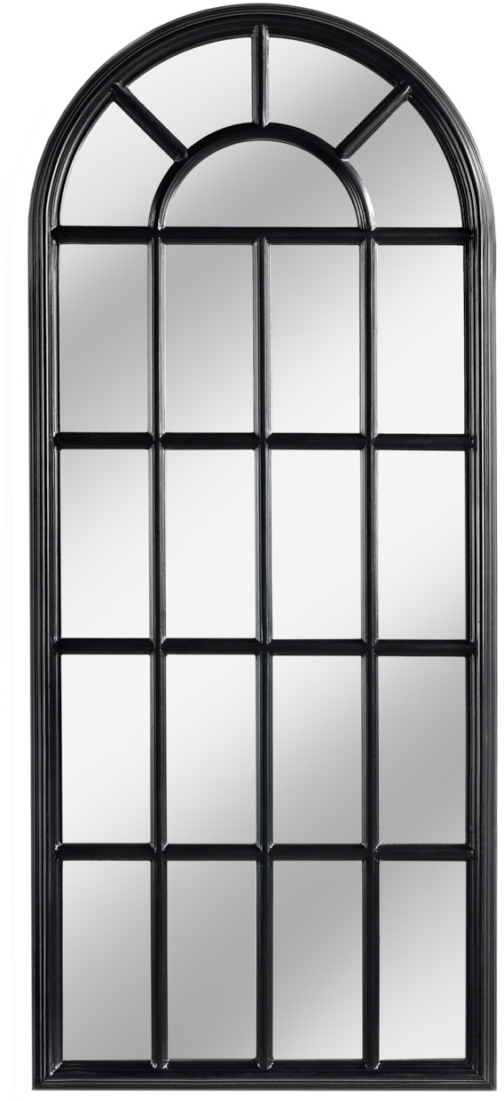 Lustro wiszące z małymi kwartałami czarne zaokrąglone stylowe designerskie do wnętrz – grafika-1.