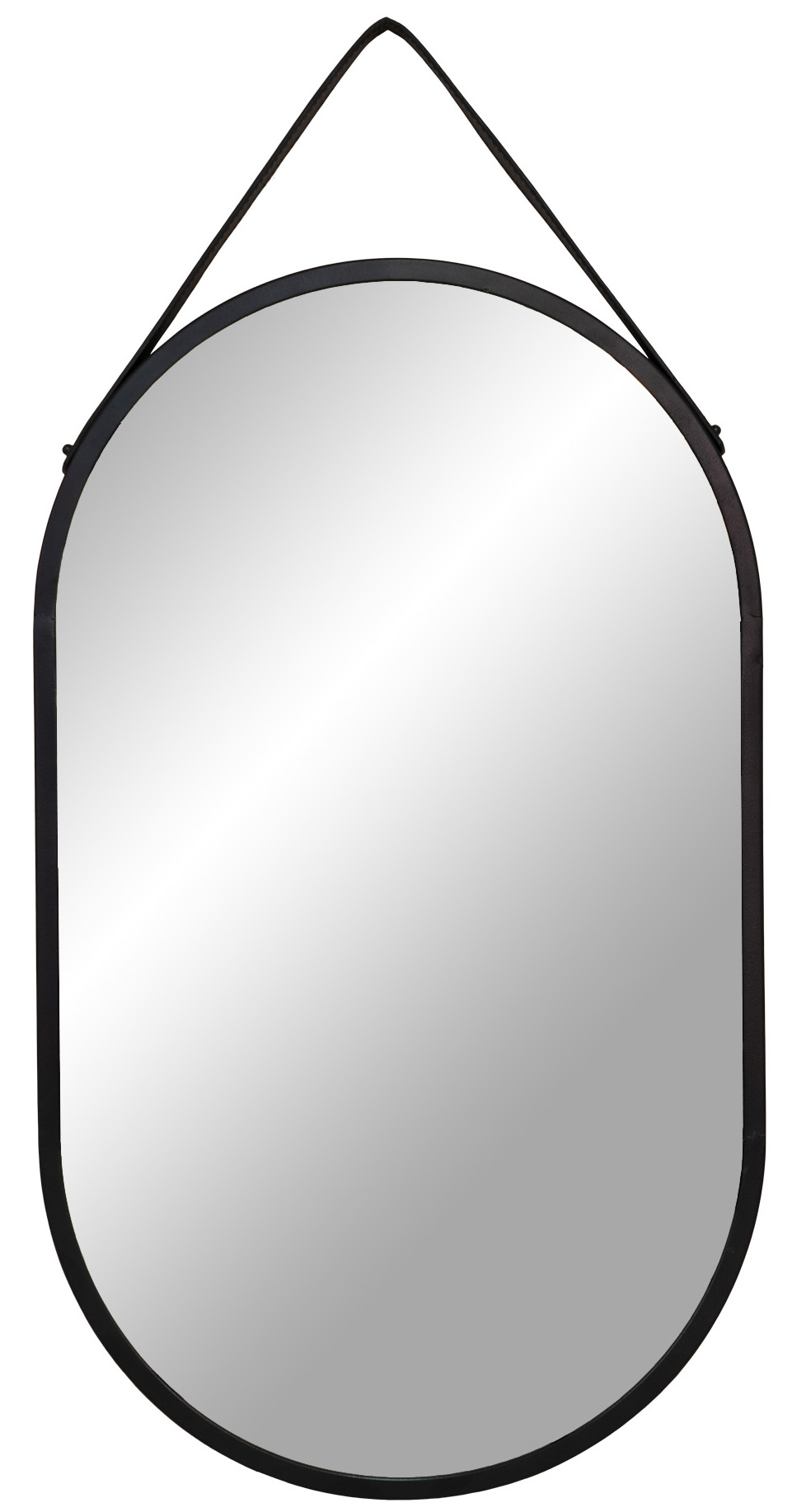 Lustro wiszące z uchwytem czarne rama stalowa 35x60 cm – grafika-1.