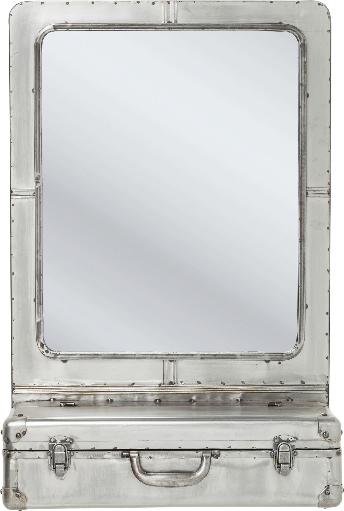 Lustro wiszące ze schowkiem Suitcase 55x85 cm srebrne – grafika-1.