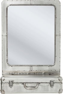 Lustro wiszące ze schowkiem Suitcase 55x85 cm srebrne – grafika-1.