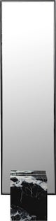 Lustro z czarną ramą 46x180 cm podstawa z marmuru – obraz-1