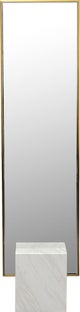 Lustro ze złotą ramą 46x180 cm podstawa z marmuru biała – obraz-1