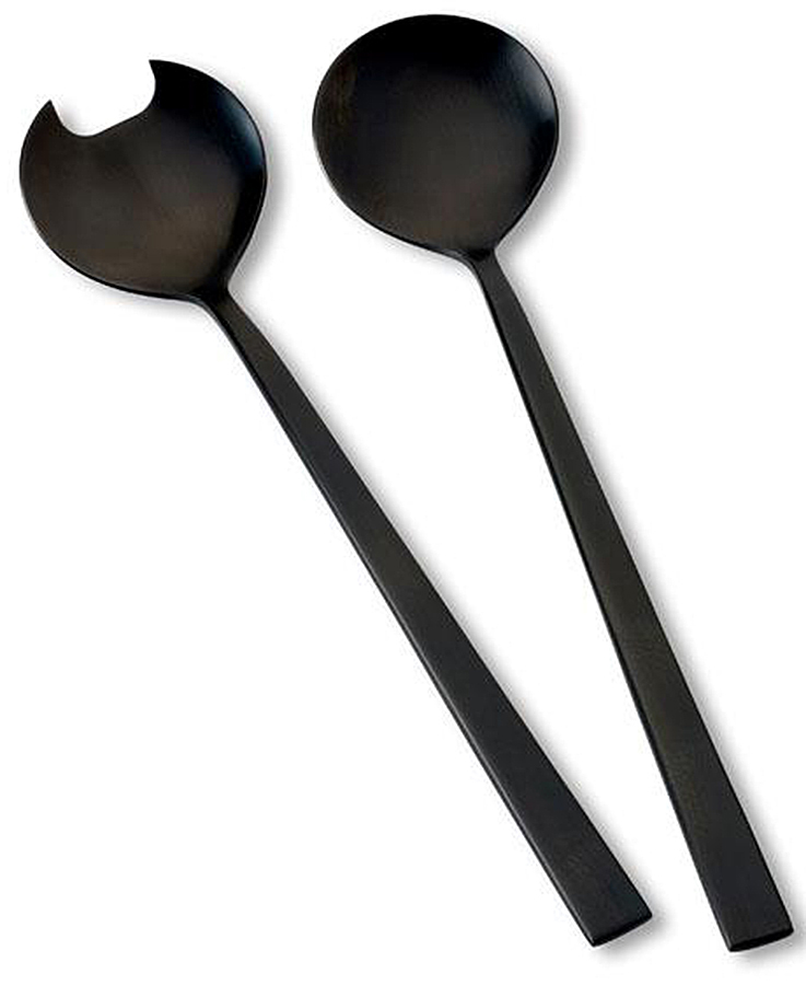 Łyżki sałatkowe Glam&Taste 23 cm czarne – obraz-1