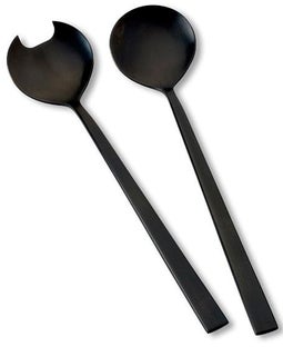 Łyżki sałatkowe Glam&Taste 23 cm czarne – obraz-1