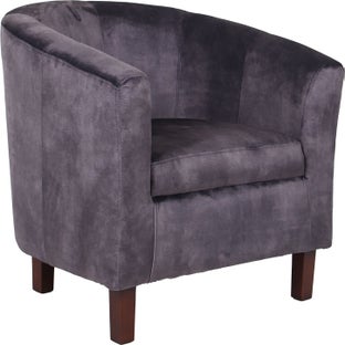 Mały fotel z aksamitną tapicerką ciemnoszary 74x70 cm – grafika-1.