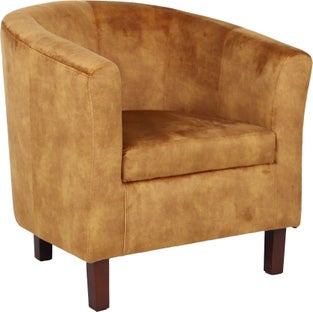 Fotel aksamitny musztardowy do nowoczesnego wnętrza – grafika-1.