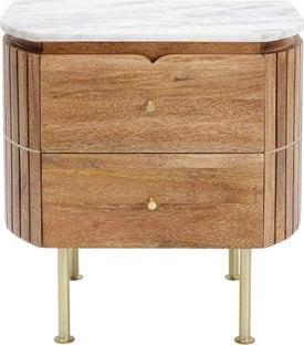 Mesilla Grace madera de mango y mármol 50x55cm – Imagen-1.